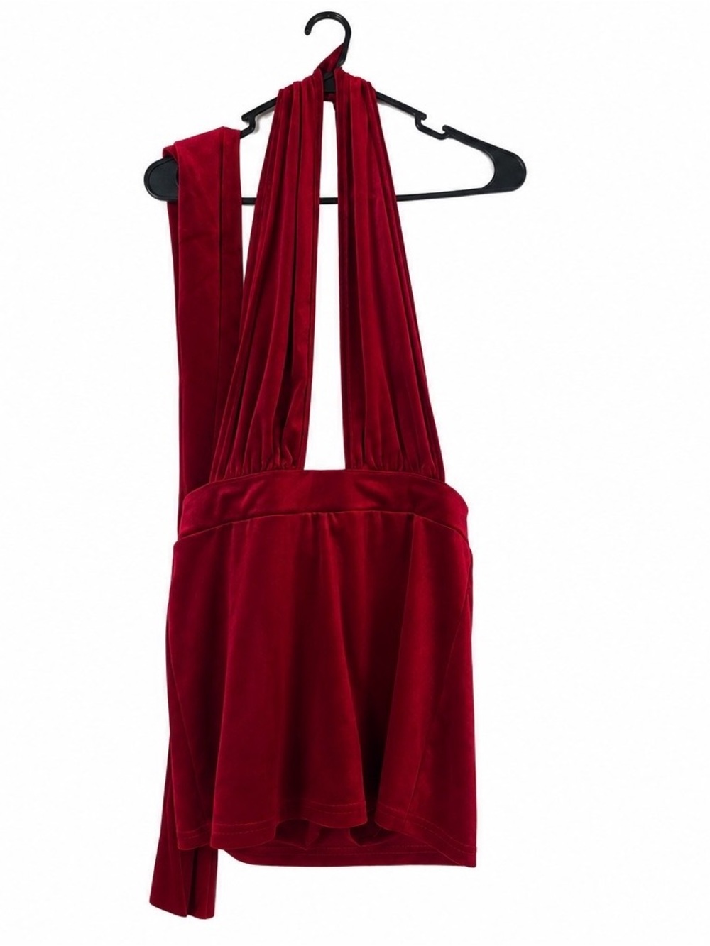 SHEIN Red Velvet Strapless Mini Dress